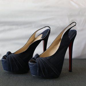 Christian Louboutin Denim Jenny Knotted Platform S